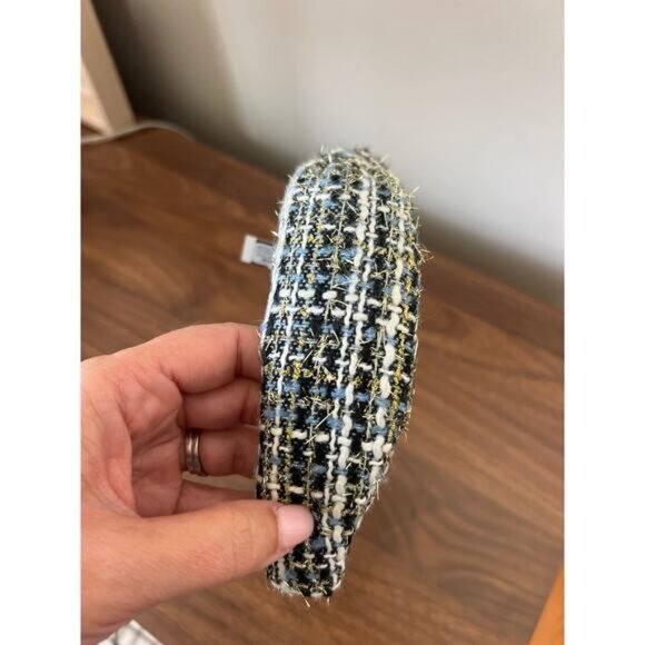 NWT Lele Sadoughi Boucle Knotted Headband Women's Golden Graphite One Size - Picture 5 of 7